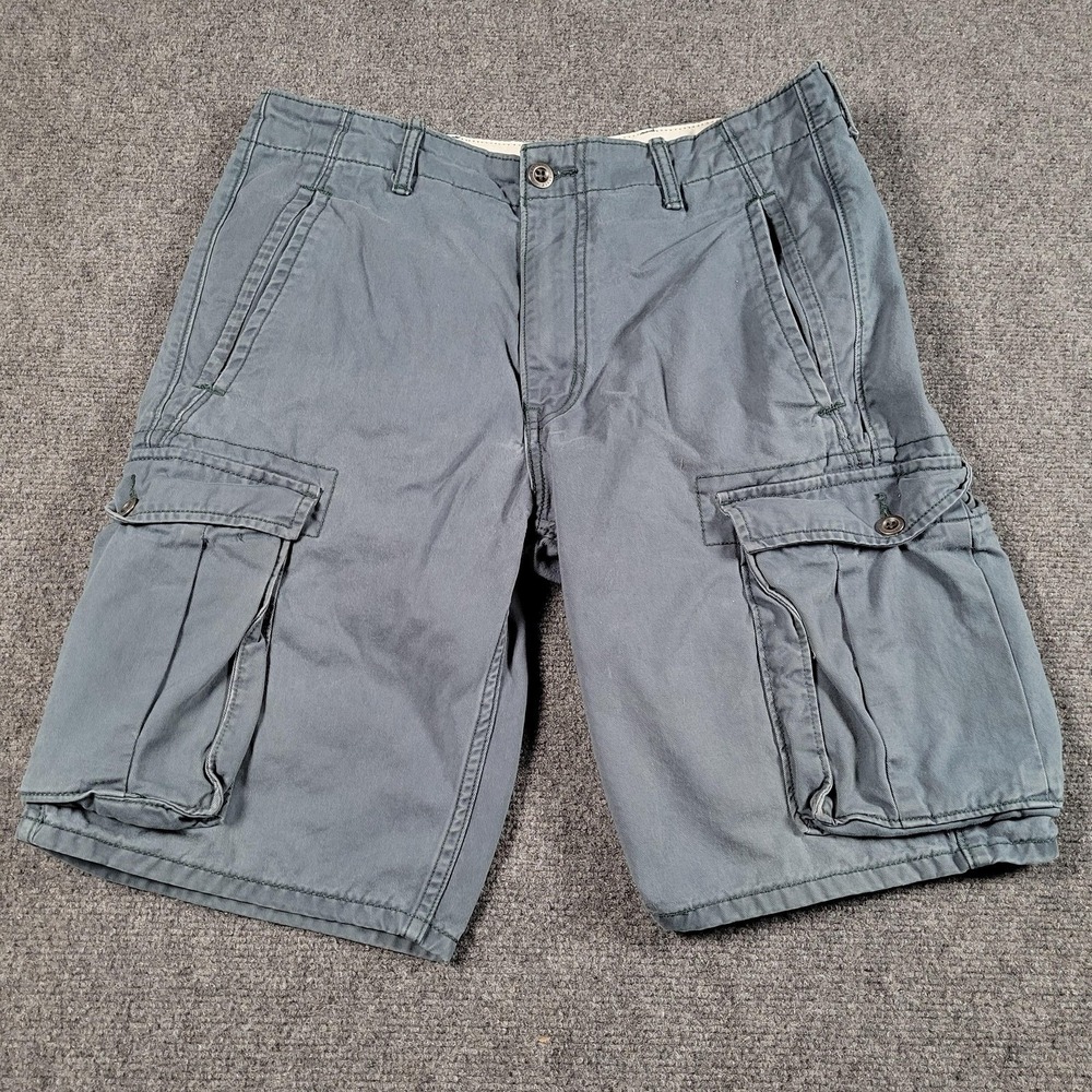Levis Cargo Shorts Mens 31 Blue 100% Cotton Utility Pockets Outdoor Hiking